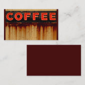 Rustiek Neon Koffie Teken Visitekaartje (Voorkant / Achterkant)