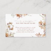 Rustiek Neutraal Boho Bloemen Bruids Recept Aanvra Informatiekaartje (Voorkant)