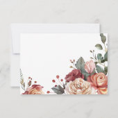 Rustiek Neutraal Boho Bloemen RSVP Kaart (Achterkant)