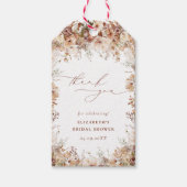 Rustiek Neutraal Boho Bloemen Vrijgezellenfeest Gi Cadeaulabel (Voorkant)