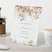 Rustiek Neutraal Boho Floral Hoeveel kussen Reclamebord Met Voetstuk (Insitu)