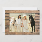 Rustiek Neutraal Boho Schuur Hout Lijst Foto bruil Kaart (Achterkant)