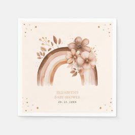 Rustiek Neutraal Boho Waterverf Regenboog Baby sho Servet