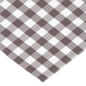 Rustiek Neutraal Bruin Witte Gingham Buffalo Plaid Korte Tafelloper (Hoek)