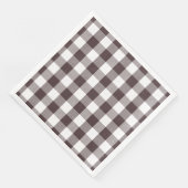 Rustiek Neutraal Bruin Witte Gingham Buffalo Plaid Servet (Hoek)