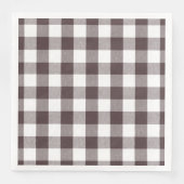 Rustiek Neutraal Bruin Witte Gingham Buffalo Plaid Servet (Voorkant)