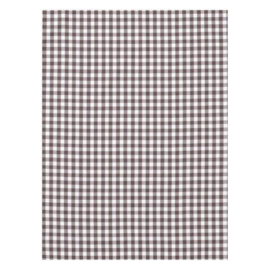 Rustiek Neutraal Bruin Witte Gingham Buffalo Plaid Tafelkleed (Voorkant)