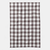 Rustiek Neutraal Bruin Witte Gingham Buffalo Plaid Theedoek (Verticaal)