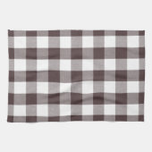 Rustiek Neutraal Bruin Witte Gingham Buffalo Plaid Theedoek (Horizontaal)