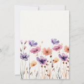 Rustiek Neutraal Ivoor Witte Boho Wildflower Weddi Kaart (Achterkant)