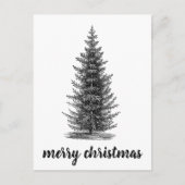  rustiek neutraal sparren vrolijk kerstfeest briefkaart (Voorkant)