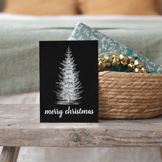  rustiek neutraal sparren vrolijk kerstfeest briefkaart