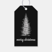 rustiek neutraal sparren vrolijk kerstfeest cadeaulabel (Voorkant)