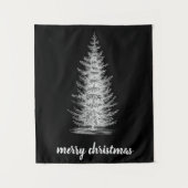  rustiek neutraal sparren vrolijk kerstfeest wandkleed (Voorkant)
