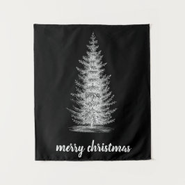  rustiek neutraal sparren vrolijk kerstfeest wandkleed