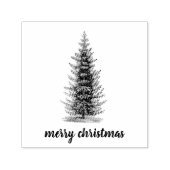  rustiek neutraal sparren vrolijk kerstfeest  zelfinktende stempel (Design)