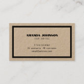 Rustiek Neutraal & Zwart Clean eenvoudig Casual Visitekaartje (Achterkant)