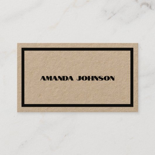 Rustiek Neutraal & Zwart Clean eenvoudig Casual Visitekaartje (Voorkant)