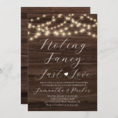 Rustiek Niets Fancy Gewoon Liefde String Lights Kaart (Voorkant / Achterkant)