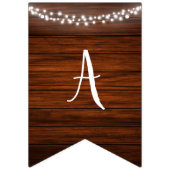 Rustiek nieuw huis Woodgrain & Fairy Lights Welkom Vlaggetjes (Tweede vlag)