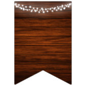 Rustiek nieuw huis Woodgrain & Fairy Lights Welkom Vlaggetjes (Derde vlag)