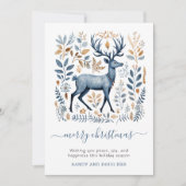 Rustiek Noords rendier kerstgroen Feestdagenkaart (Voorkant)