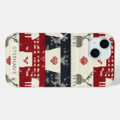 Rustiek Noords rendier & sneeuwvlok | breipatroon Case-Mate iPhone Case (Achterkant (horizontaal))