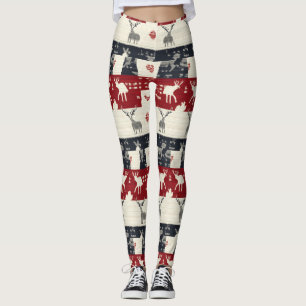 Rustiek Noords rendier & sneeuwvlok   breipatroon Leggings