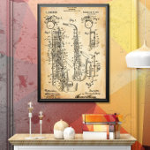 rustiek | Octrooi op saxofoon Poster