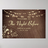 Rustiek oefendiner welkomstbord poster (Voorkant)