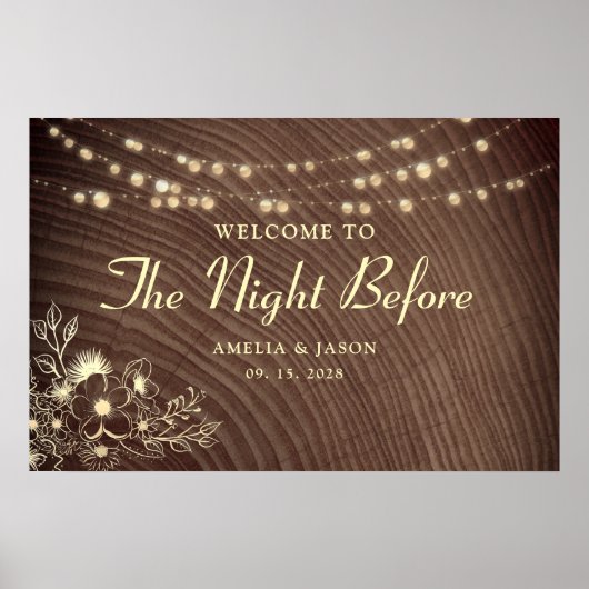 Rustiek oefendiner welkomstbord poster (Voorkant)