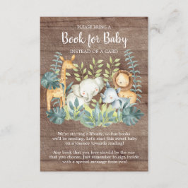 Rustiek Oerwoud Baby shower Boek voor Baby Kaart