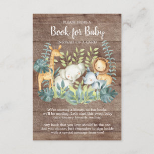 Rustiek Oerwoud Baby shower Boek voor Baby Kaart