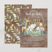 Rustiek Oerwoud Baby shower Boek voor Baby Kaart (Voorkant / Achterkant)