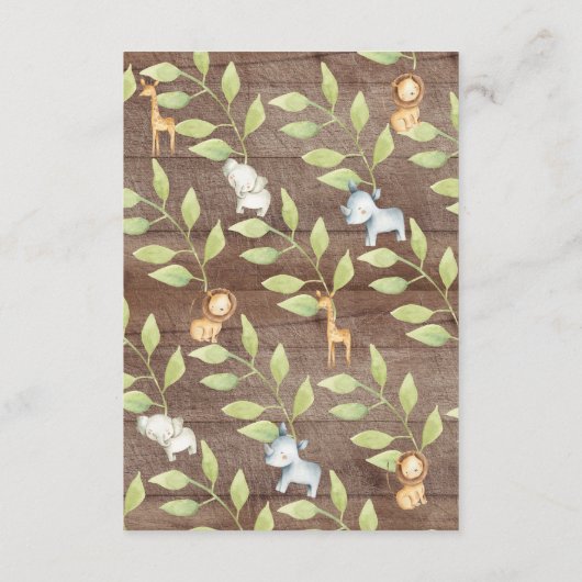 Rustiek Oerwoud Baby shower Boek voor Baby Kaart (Achterkant)