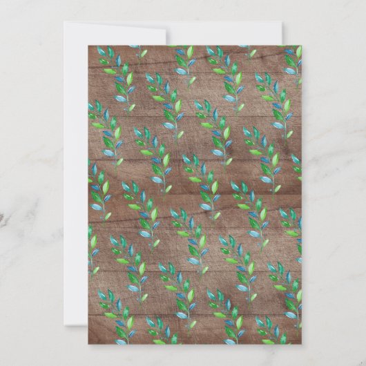 Rustiek Oerwoud Blauw Rhinoceros Jongen Baby showe Kaart (Achterkant)