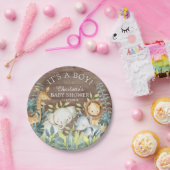 Rustiek Oerwoud Dieren Baby shower 7" Bord (Feest)