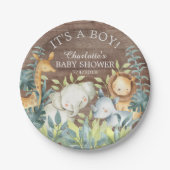 Rustiek Oerwoud Dieren Baby shower 7" Bord (Voorkant)