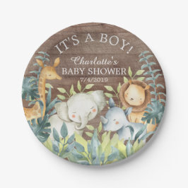 Rustiek Oerwoud Dieren Baby shower 7" Bord