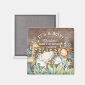 Rustiek Oerwoud Dieren Baby shower Favor Magnet (Voorkant / Achterkant)