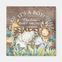 Rustiek Oerwoud Dieren Baby shower Favor Magnet