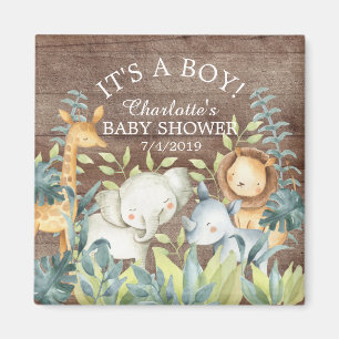 Rustiek Oerwoud Dieren Baby shower Favor Magnet