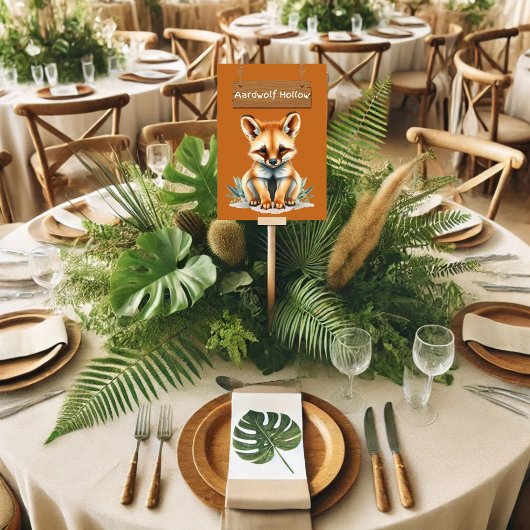 Rustiek Oerwoud Safari Aardwolf Tafelbord Kaart