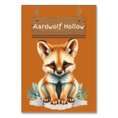 Rustiek Oerwoud Safari Aardwolf Tafelbord Kaart (Achterkant)