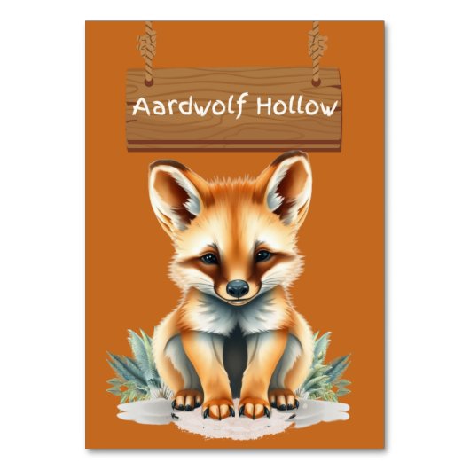 Rustiek Oerwoud Safari Aardwolf Tafelbord Kaart (Achterkant)