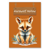 Rustiek Oerwoud Safari Aardwolf Tafelbord Kaart (Voorkant)