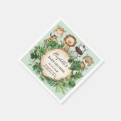 Rustiek Oerwoud Safari Dieren Groen Baby shower Servet (Hoek)