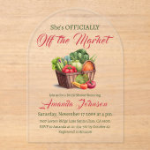 Rustiek Off the Market Boerderij Vrijgezellenfeest Acryl Uitnodigingen (Voorkant)