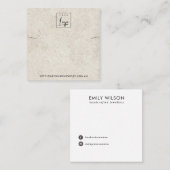 RUSTIEK OFF WIT STUCCO KETTING ARMBAND DISPLAY VIERKANTE VISITEKAARTJE (Voorkant / Achterkant)