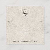 RUSTIEK OFF WIT STUCCO KETTING ARMBAND DISPLAY VIERKANTE VISITEKAARTJE (Voorkant)